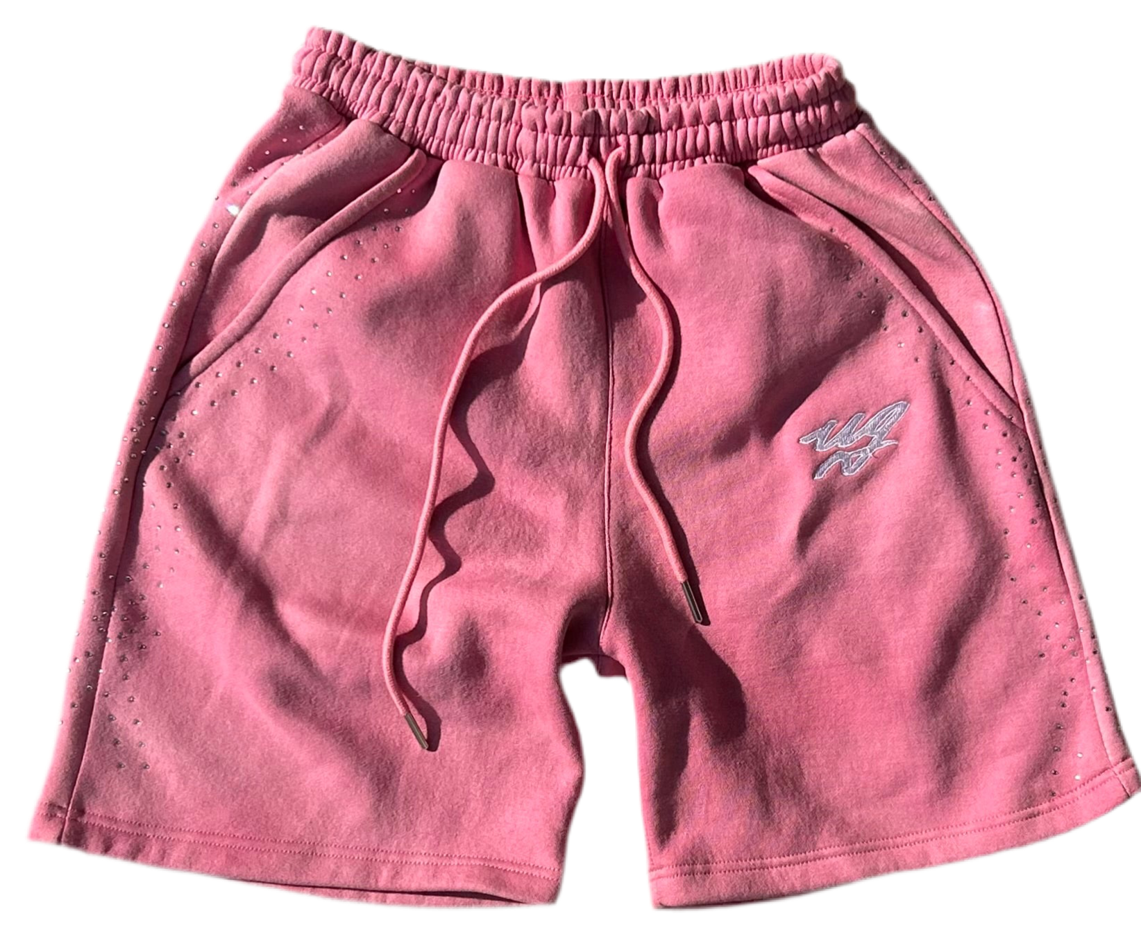 PINK RHINESTONE SHORTS