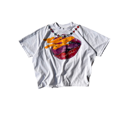 RHINESTONE WHITE T
