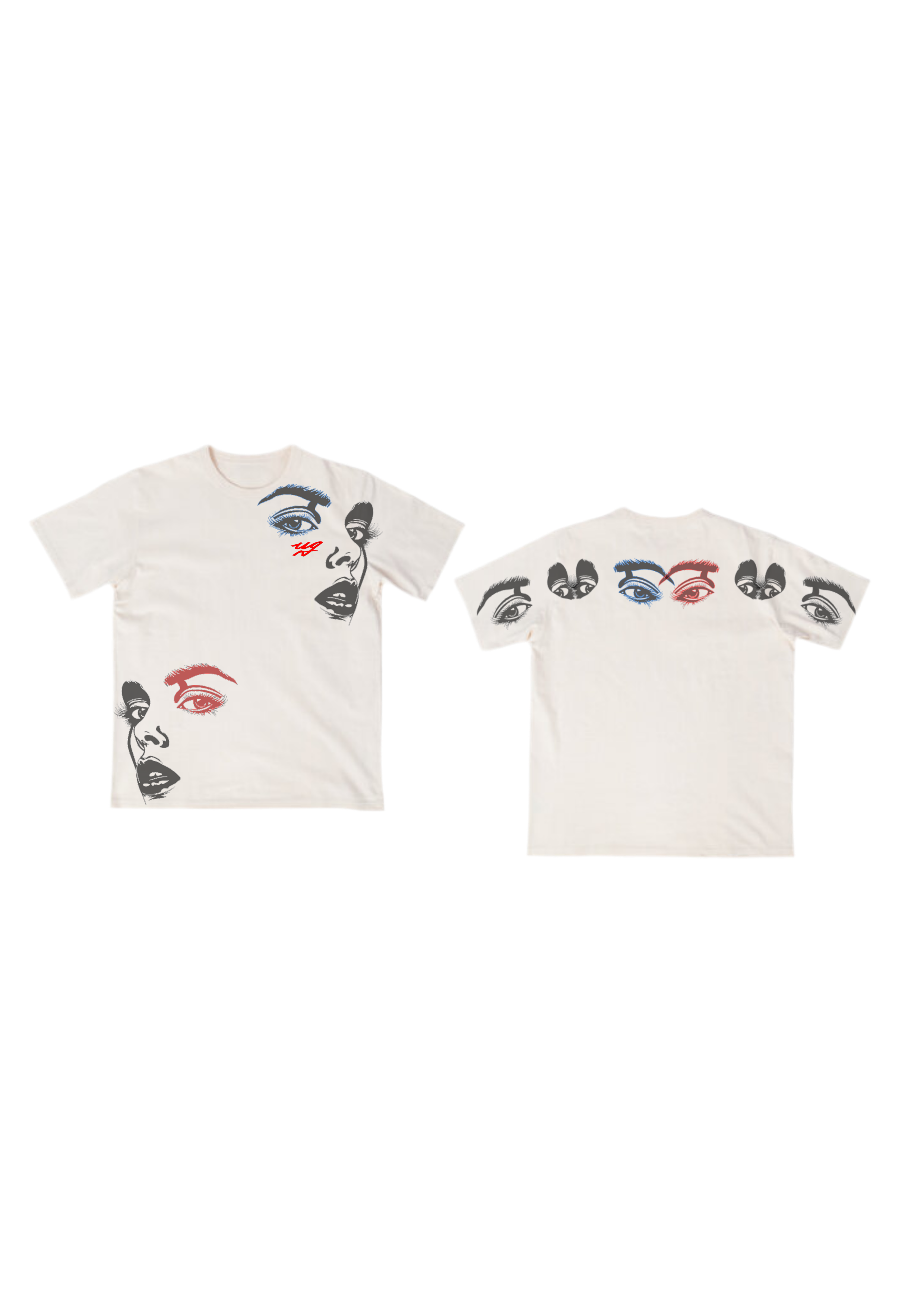 2 Face White T