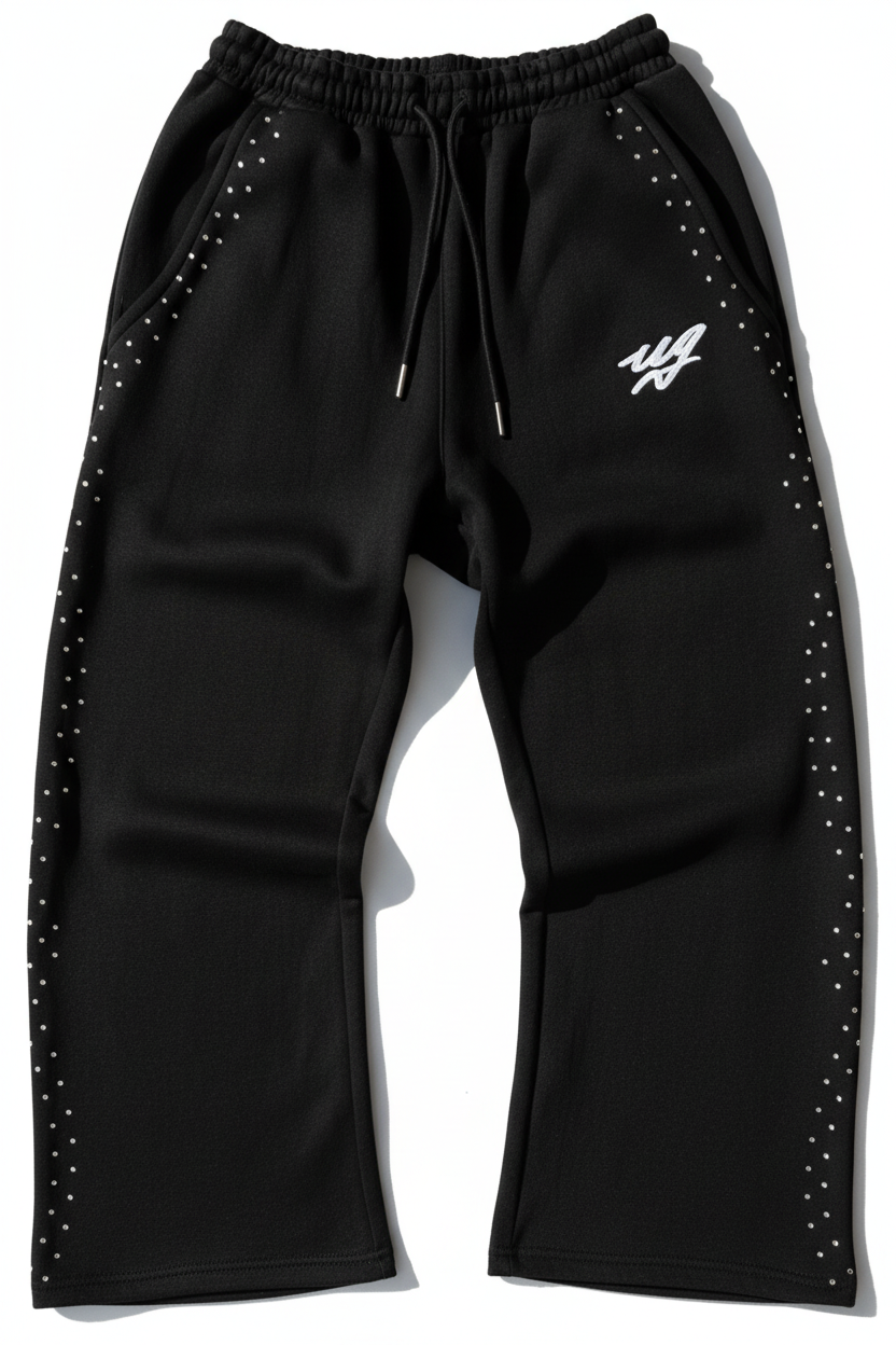 Black Rhinestone Pants