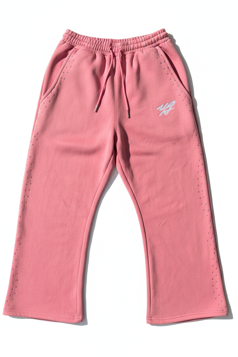 Pink Rhinestone Sweatpants