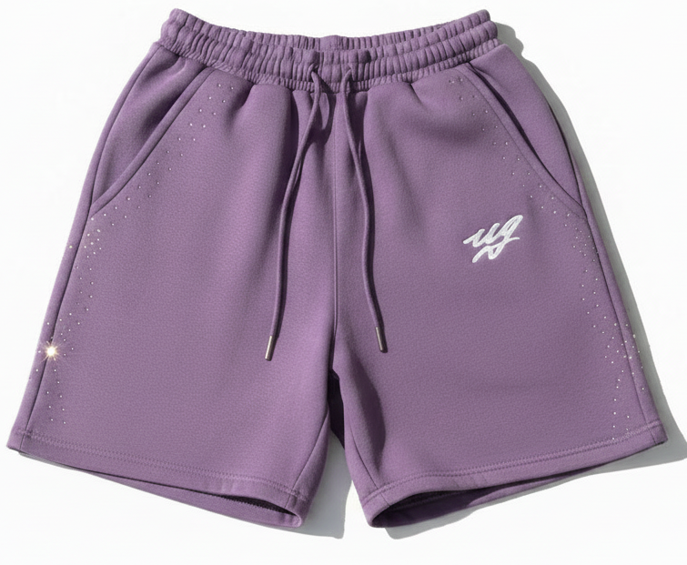 Purple Rhinestone Shorts - Extra Sparkle